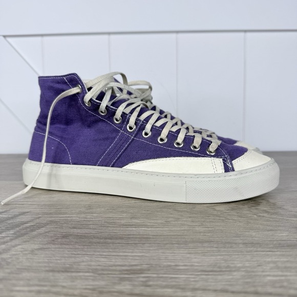 Opie Way Weft Out Hi Top Sneaker Mens Size 10 Purple Canvas Handmade In USA